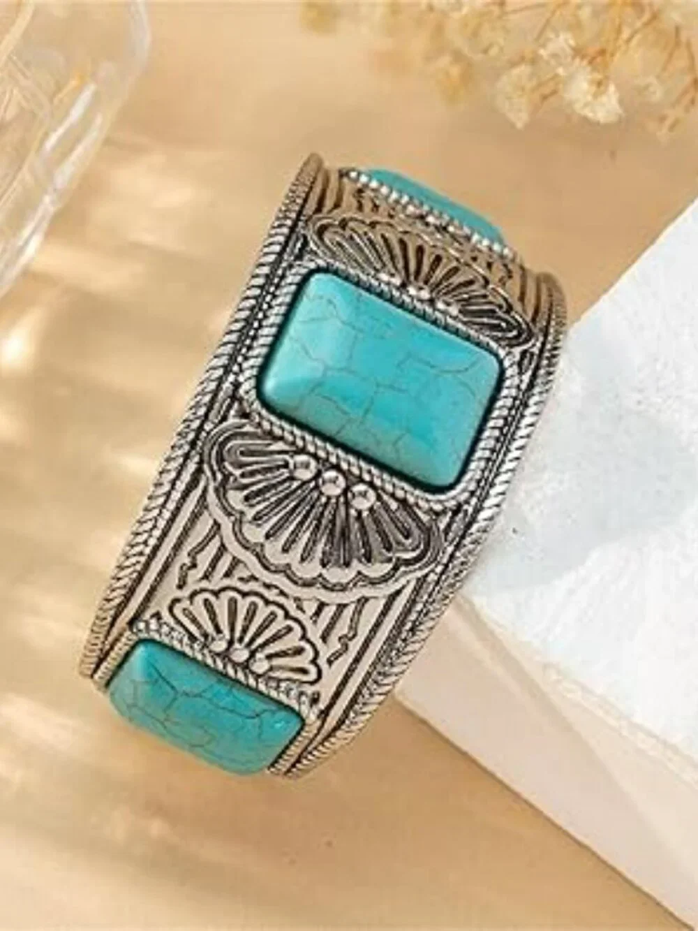 NEW Turquoise Cuff‎ Bracelet Handmade Boho South Western Country Cowgirl Bangle